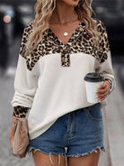 Leopard V-Neck Long Sleeve T-Shirt-Long Sleeves-Trendsi-Urban Threadz Boutique, Women's Fashion Boutique in Saugatuck, MI