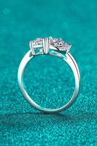 Rhodium-Plated 2 Carat Moissanite Ring-Trendsi-Urban Threadz Boutique, Women's Fashion Boutique in Saugatuck, MI