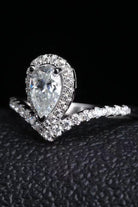 2 Carat Moissanite Teardrop Ring-Trendsi-Urban Threadz Boutique, Women's Fashion Boutique in Saugatuck, MI