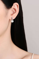 Moissanite Pearl Drop Earrings-Trendsi-Urban Threadz Boutique, Women's Fashion Boutique in Saugatuck, MI