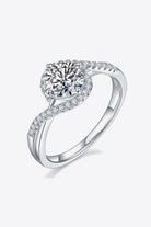 1 Carat Moissanite Crisscross Ring-Trendsi-Urban Threadz Boutique, Women's Fashion Boutique in Saugatuck, MI