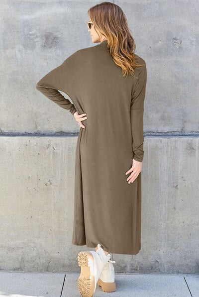Basic Bae Full Size Open Front Long Sleeve Cover Up-Cardigans-Trendsi-Urban Threadz Boutique, Women's Fashion Boutique in Saugatuck, MI