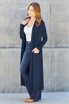 Basic Bae Full Size Open Front Long Sleeve Cover Up-Cardigans-Trendsi-Urban Threadz Boutique, Women's Fashion Boutique in Saugatuck, MI