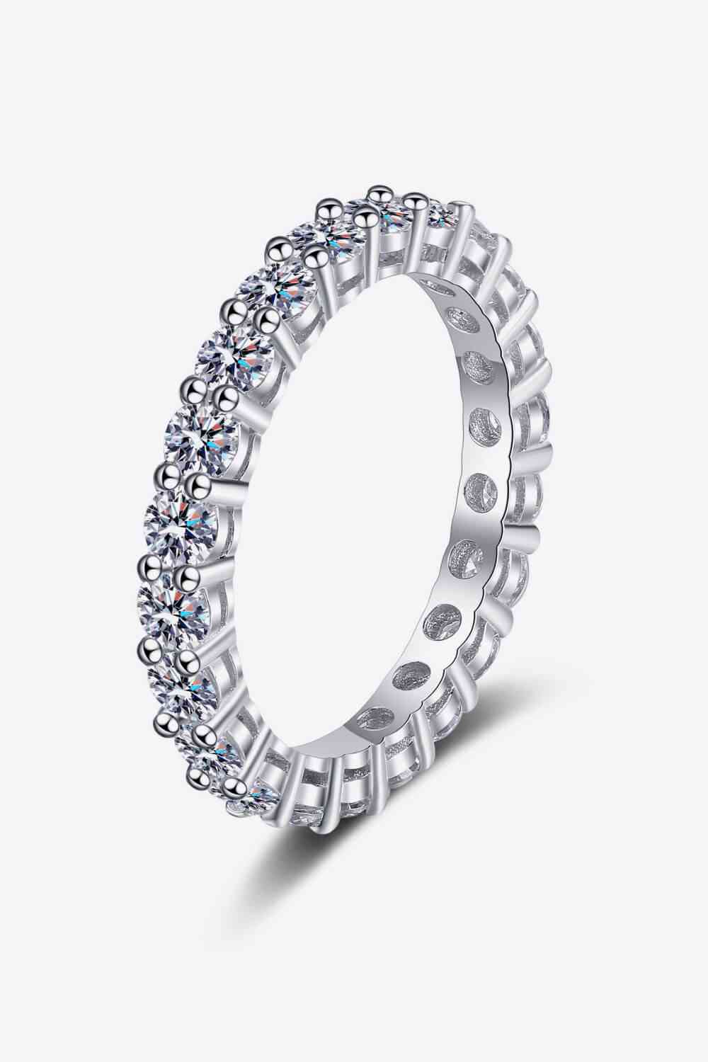Moissanite Rhodium-Plated Ring-Trendsi-Urban Threadz Boutique, Women's Fashion Boutique in Saugatuck, MI