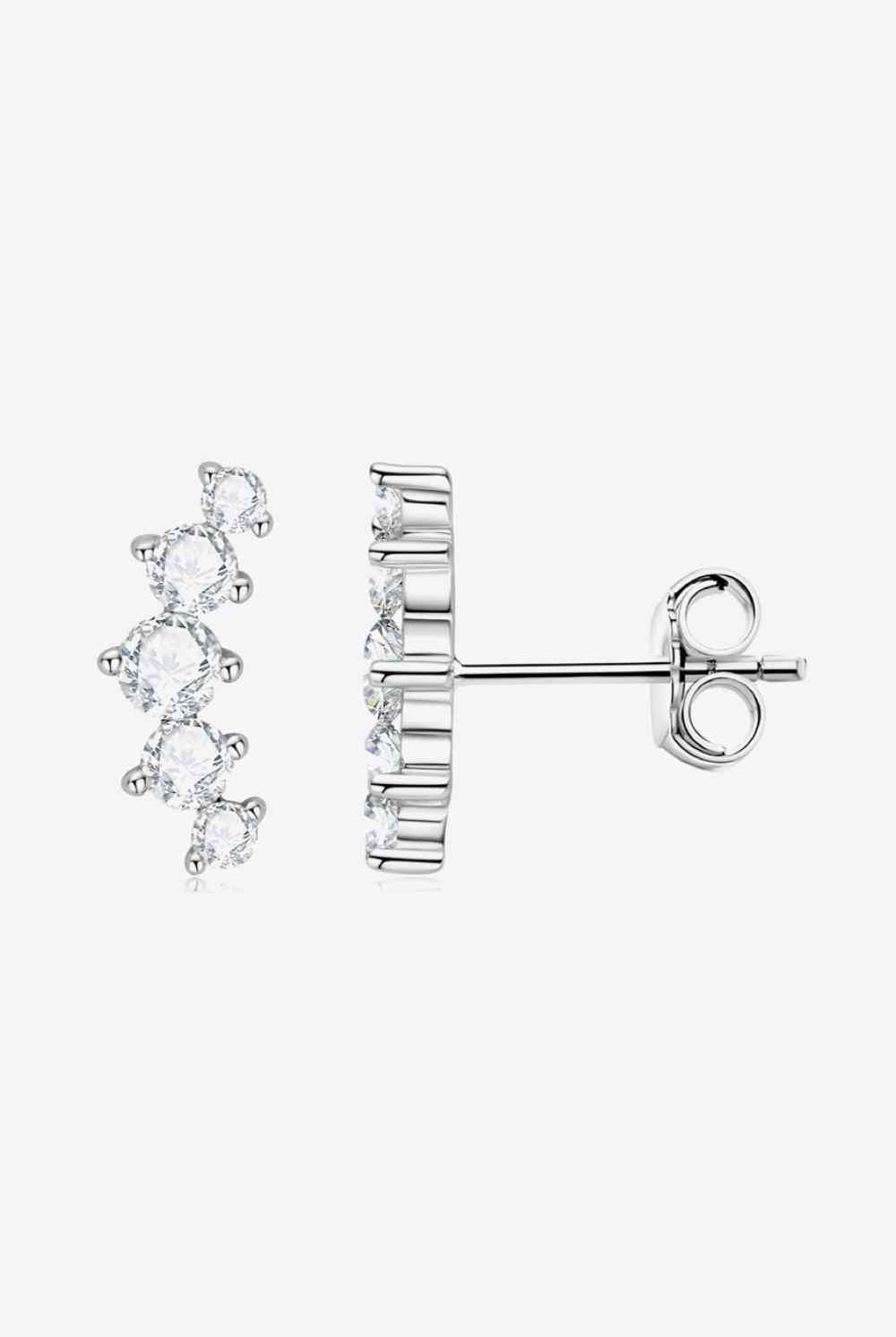 All You Need Moissanite Platinum-Plated Earrings-Earrings-Trendsi-Urban Threadz Boutique, Women's Fashion Boutique in Saugatuck, MI
