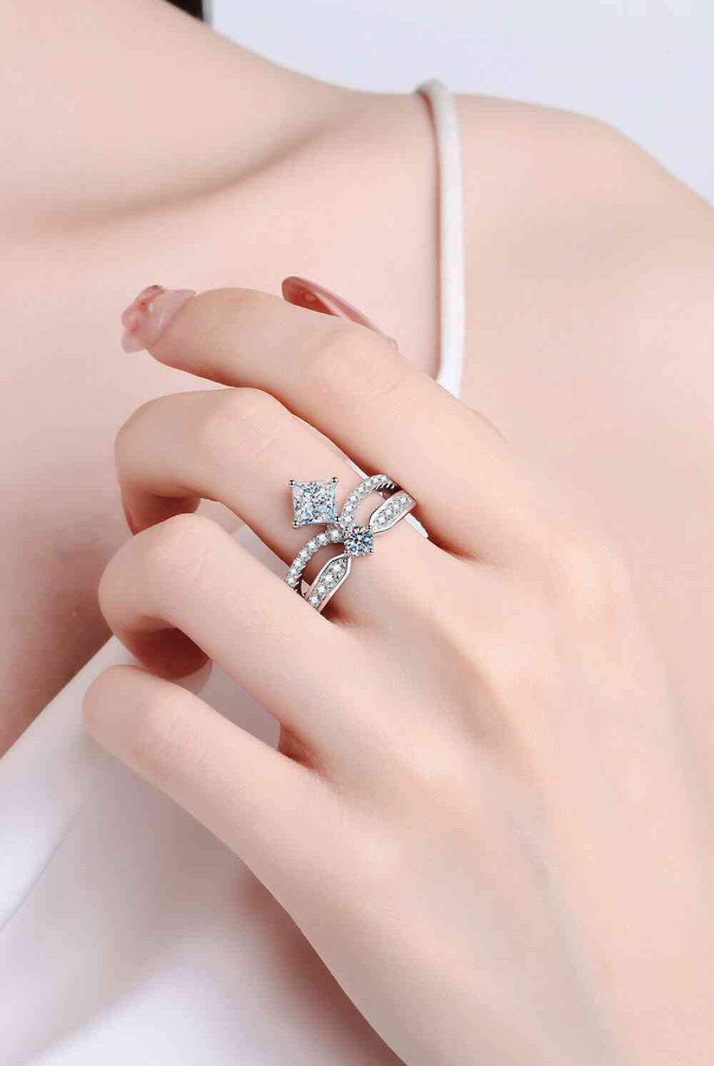 925 Sterling Silver Moissanite Crown Ring-Rings-Trendsi-Urban Threadz Boutique, Women's Fashion Boutique in Saugatuck, MI