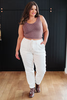 Charlene High Rise Jogger in Ecru-Jeans-Ave Shops-Urban Threadz Boutique, Women's Fashion Boutique in Saugatuck, MI