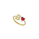 Water Resistant Custom Heart Initial Ring (Adjustable)-Rings-TSK® Custom Jewelry-Urban Threadz Boutique, Women's Fashion Boutique in Saugatuck, MI