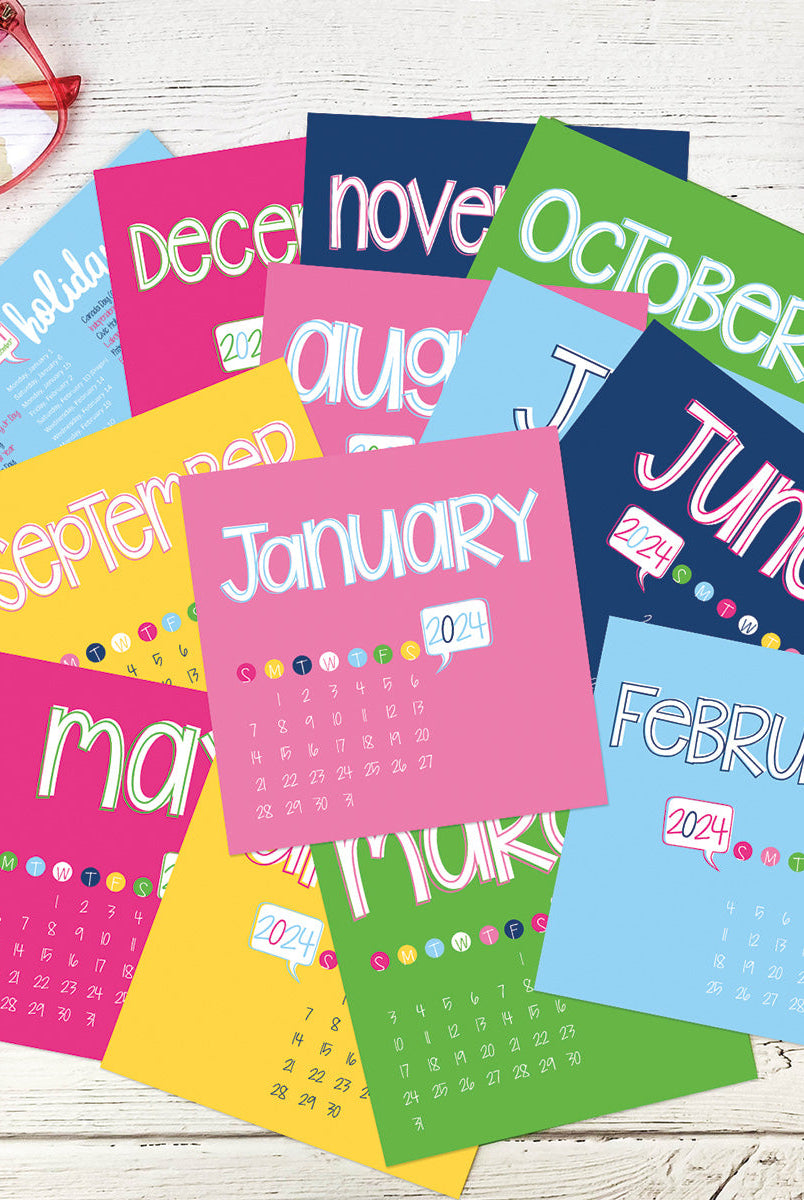 2024 Mini Monthly Desktop Calendars | Stickers Included-Calendars-Denise Albright®-Urban Threadz Boutique, Women's Fashion Boutique in Saugatuck, MI