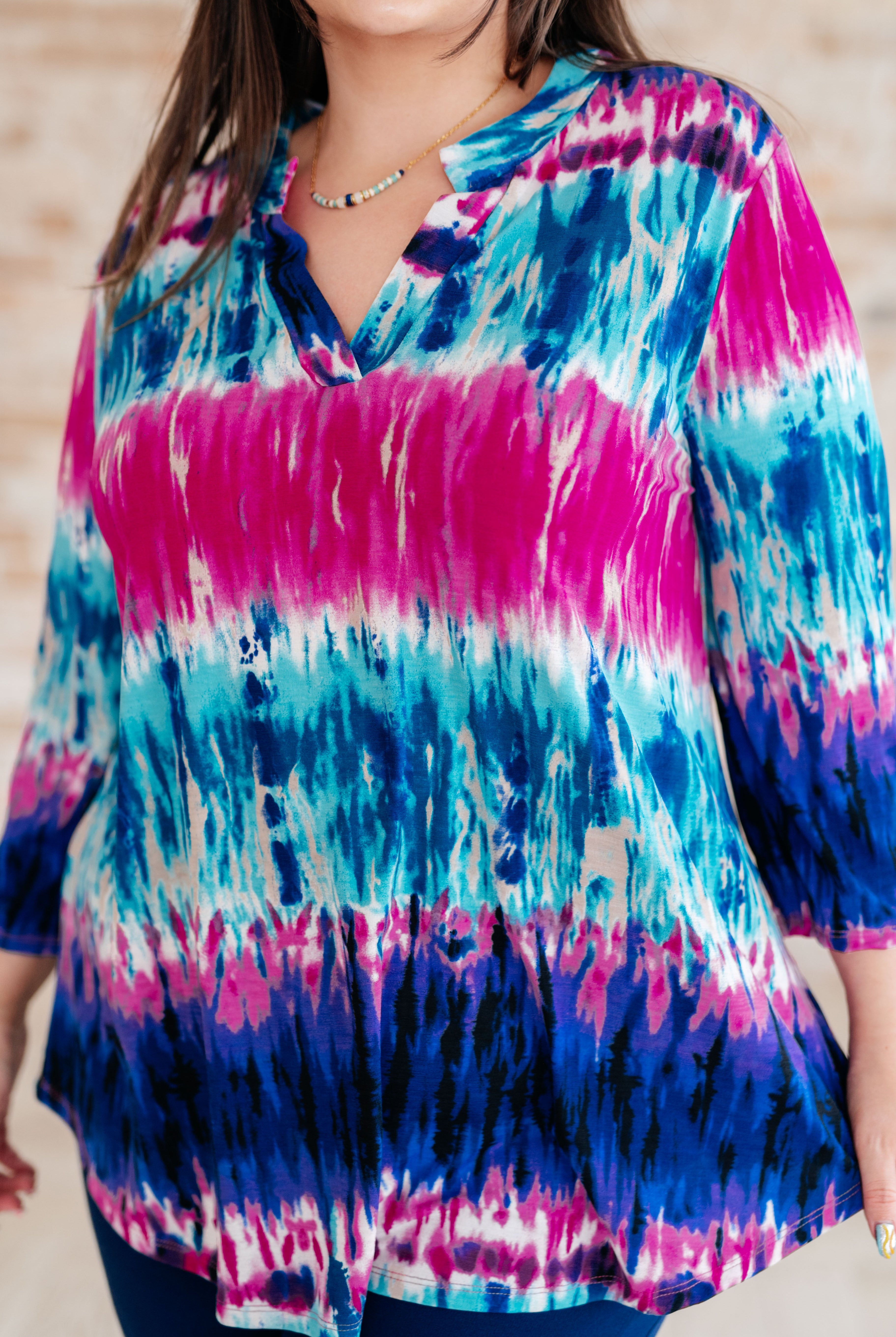 Little Lovely Blouse in Tie Dye-Tops-Ave Shops-Urban Threadz Boutique, Women's Fashion Boutique in Saugatuck, MI