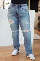 O'Hara Destroyed Straight Jeans-Jeans-Ave Shops-Urban Threadz Boutique, Women's Fashion Boutique in Saugatuck, MI