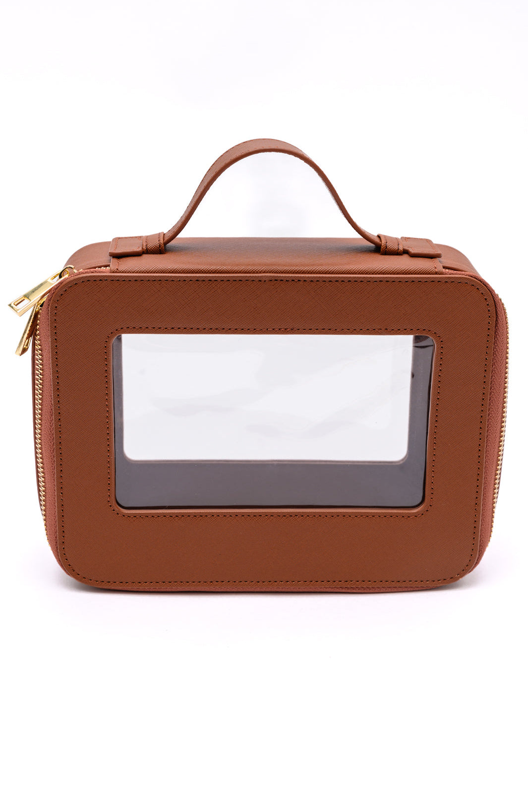 PU Leather Travel Cosmetic Case in Camel-Ave Shops-Urban Threadz Boutique, Women's Fashion Boutique in Saugatuck, MI
