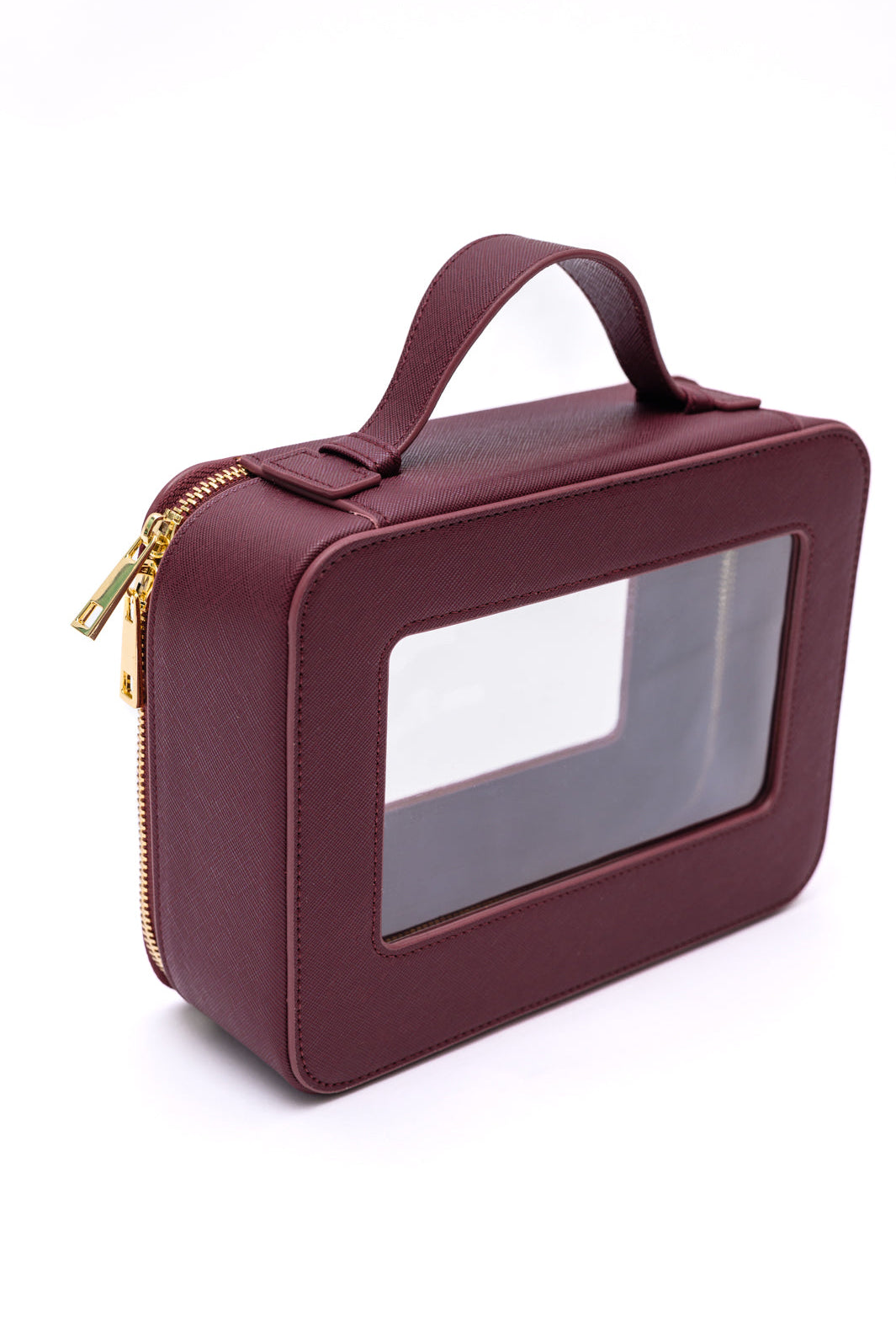 PU Leather Travel Cosmetic Case in Wine-Womens-Ave Shops-Urban Threadz Boutique, Women's Fashion Boutique in Saugatuck, MI
