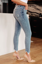 Sherry Mid Rise Release Waistband Detail Skinny-Jeans-Ave Shops-Urban Threadz Boutique, Women's Fashion Boutique in Saugatuck, MI