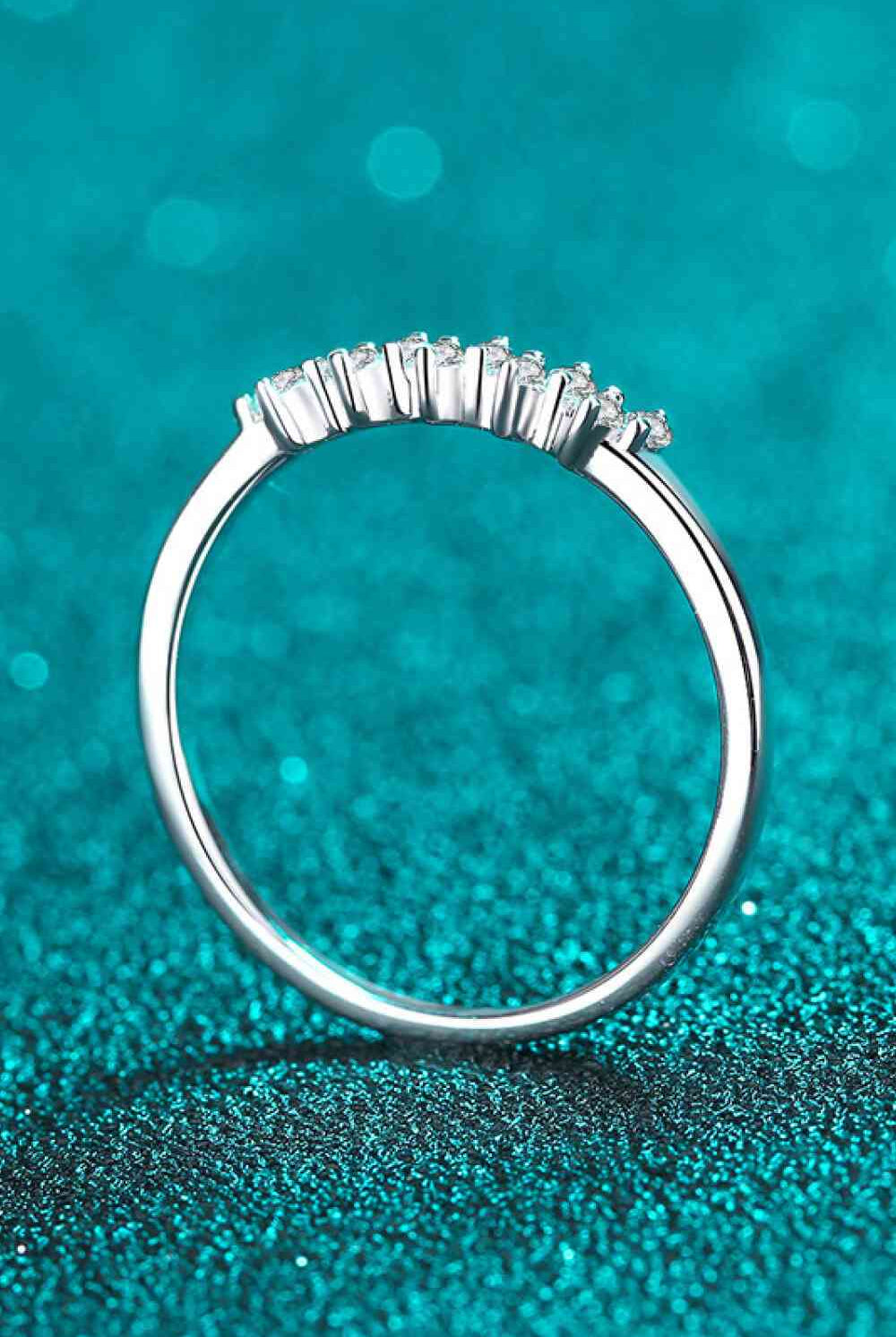 Eye-Catching 925 Sterling Silver Moissanite Ring-JEWELRY-Trendsi-Urban Threadz Boutique, Women's Fashion Boutique in Saugatuck, MI