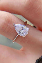 Classic Teardrop 2 Carat Moissanite Ring-Trendsi-Urban Threadz Boutique, Women's Fashion Boutique in Saugatuck, MI