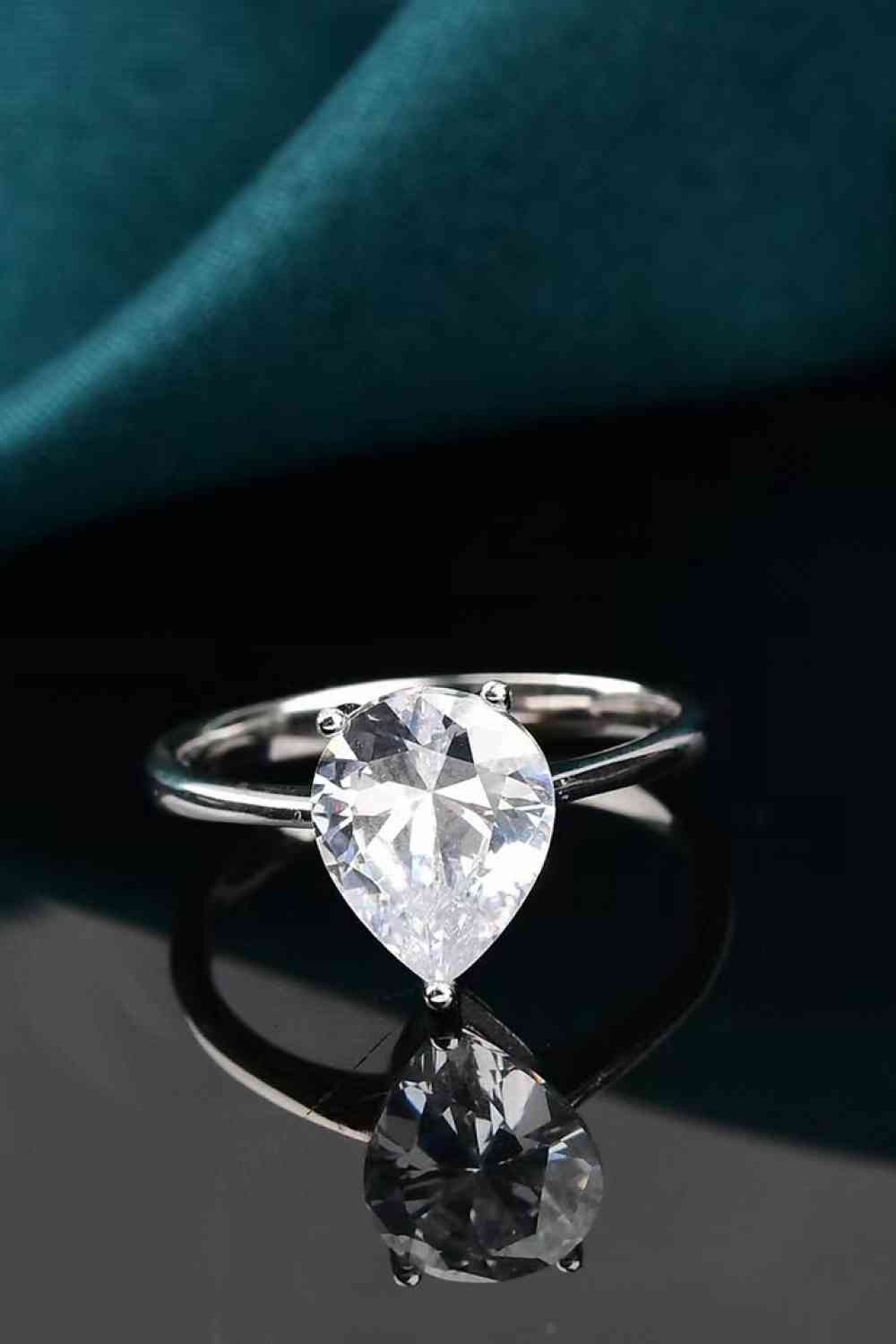 Classic Teardrop 2 Carat Moissanite Ring-Trendsi-Urban Threadz Boutique, Women's Fashion Boutique in Saugatuck, MI