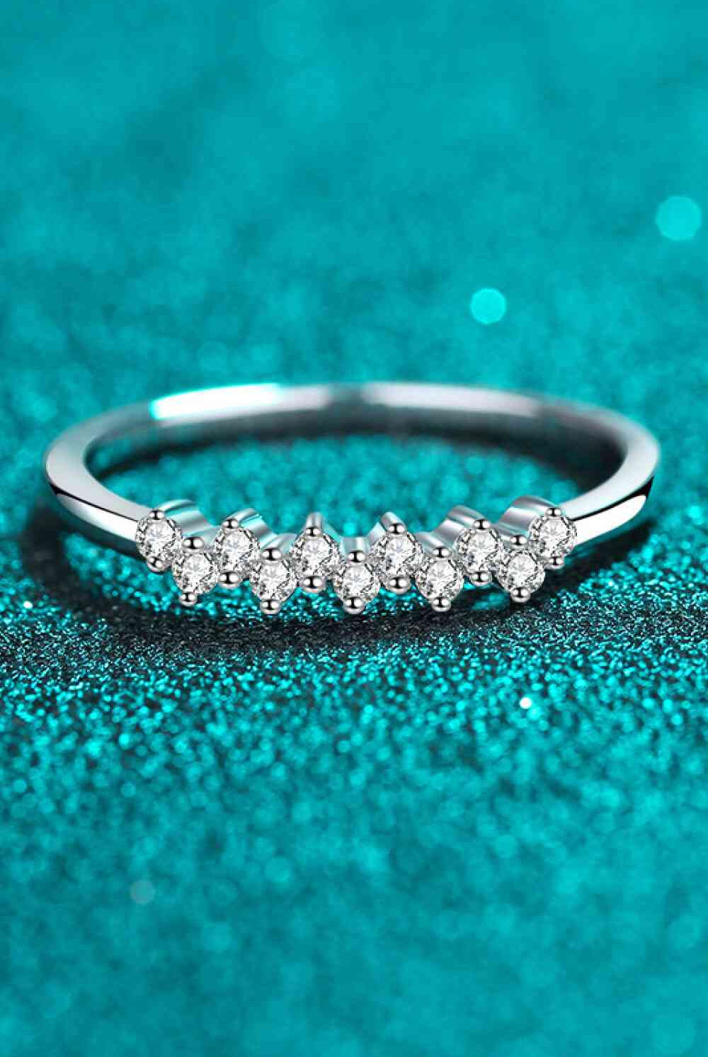 Eye-Catching 925 Sterling Silver Moissanite Ring-JEWELRY-Trendsi-Urban Threadz Boutique, Women's Fashion Boutique in Saugatuck, MI