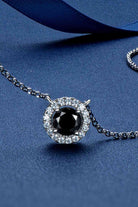 Two-Tone 1 Carat Moissanite Round Pendant Necklace-Necklaces-Trendsi-Urban Threadz Boutique, Women's Fashion Boutique in Saugatuck, MI