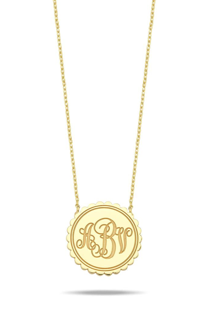Custom WR Monogram Pendant Coin in Script-Charms & Pendants-TSK® Custom Jewelry-Urban Threadz Boutique, Women's Fashion Boutique in Saugatuck, MI