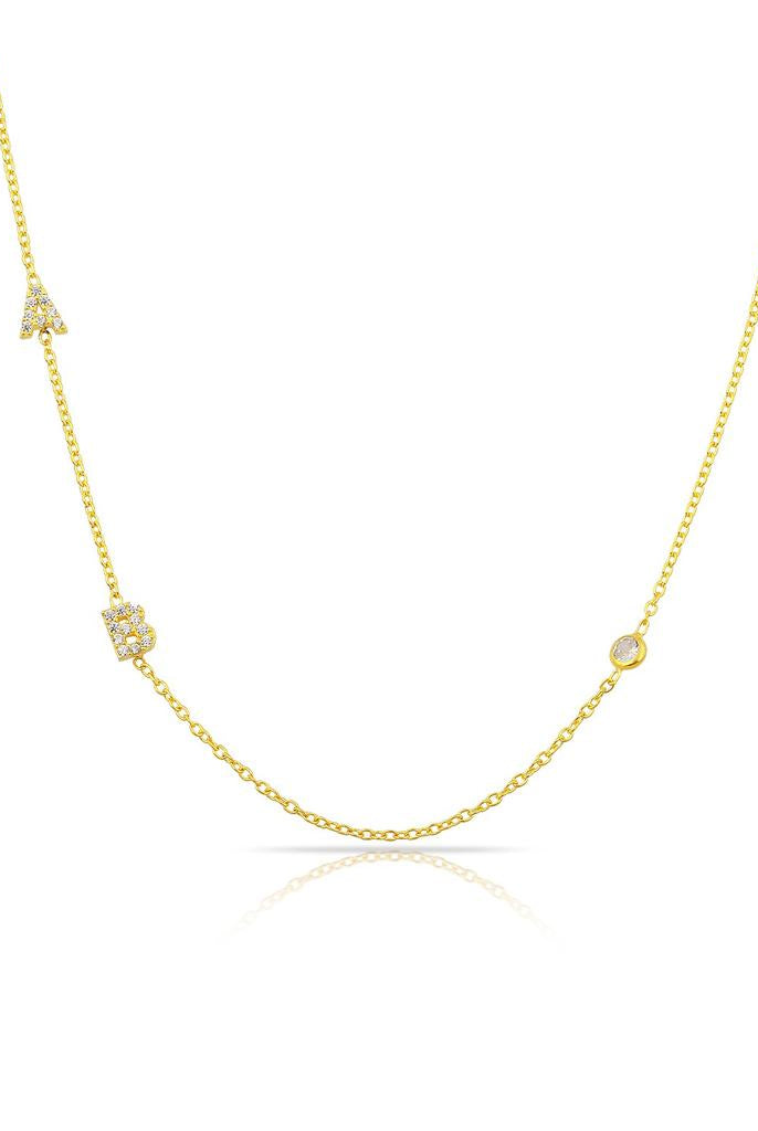 Water Resistant Custom Mini Love Letters Necklace-Necklaces-TSK® Custom Jewelry-Urban Threadz Boutique, Women's Fashion Boutique in Saugatuck, MI